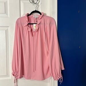 NWT Women’s Gibson Latimer Pink Long Sleeve Tunic Blouse Women Size XXL